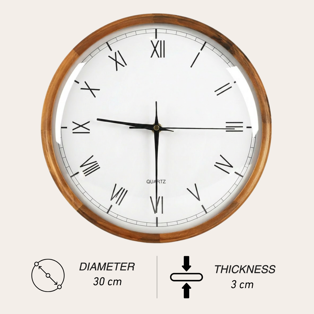 Modern Round Wooden Kitchen Wall Clock