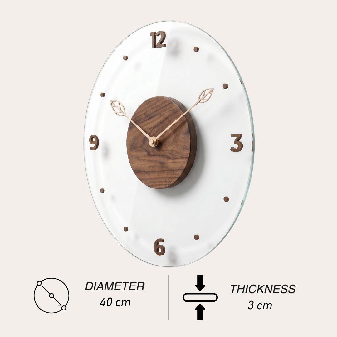 Modern Acrylic & Walnut Wall Clock