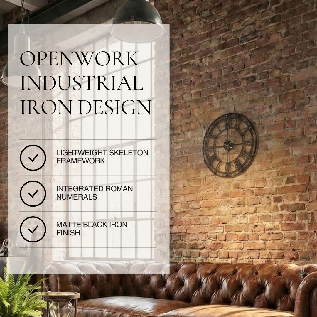Modern Industrial Skeleton Wall Clock