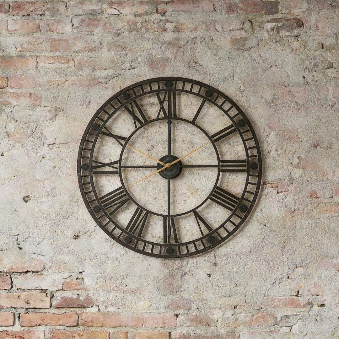 Modern Industrial Skeleton Wall Clock