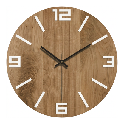 Modern Art Deco Round Wooden Wall Clock