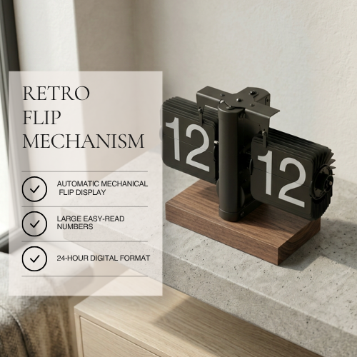 Vintage Mechanical Flip Desk Clock
