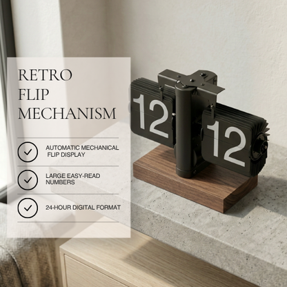Vintage Mechanical Flip Desk Clock