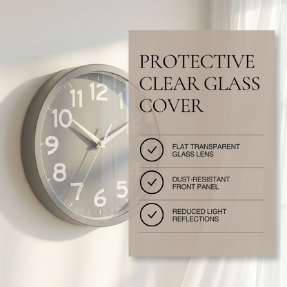 Contemporary Matte Grey Kitchen Wall Clock