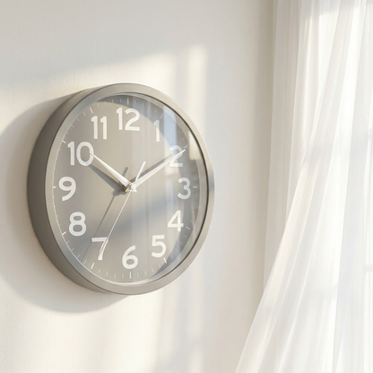 Contemporary Matte Grey Kitchen Wall Clock