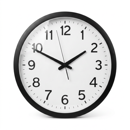 Modern Black Plastic Kitchen Wall Clock