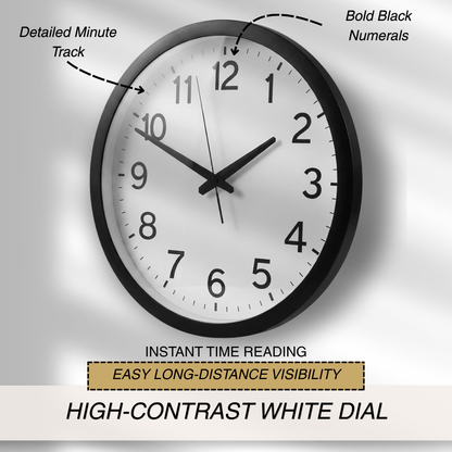 Modern Black Plastic Kitchen Wall Clock