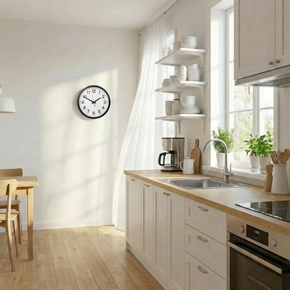 Modern Black Plastic Kitchen Wall Clock