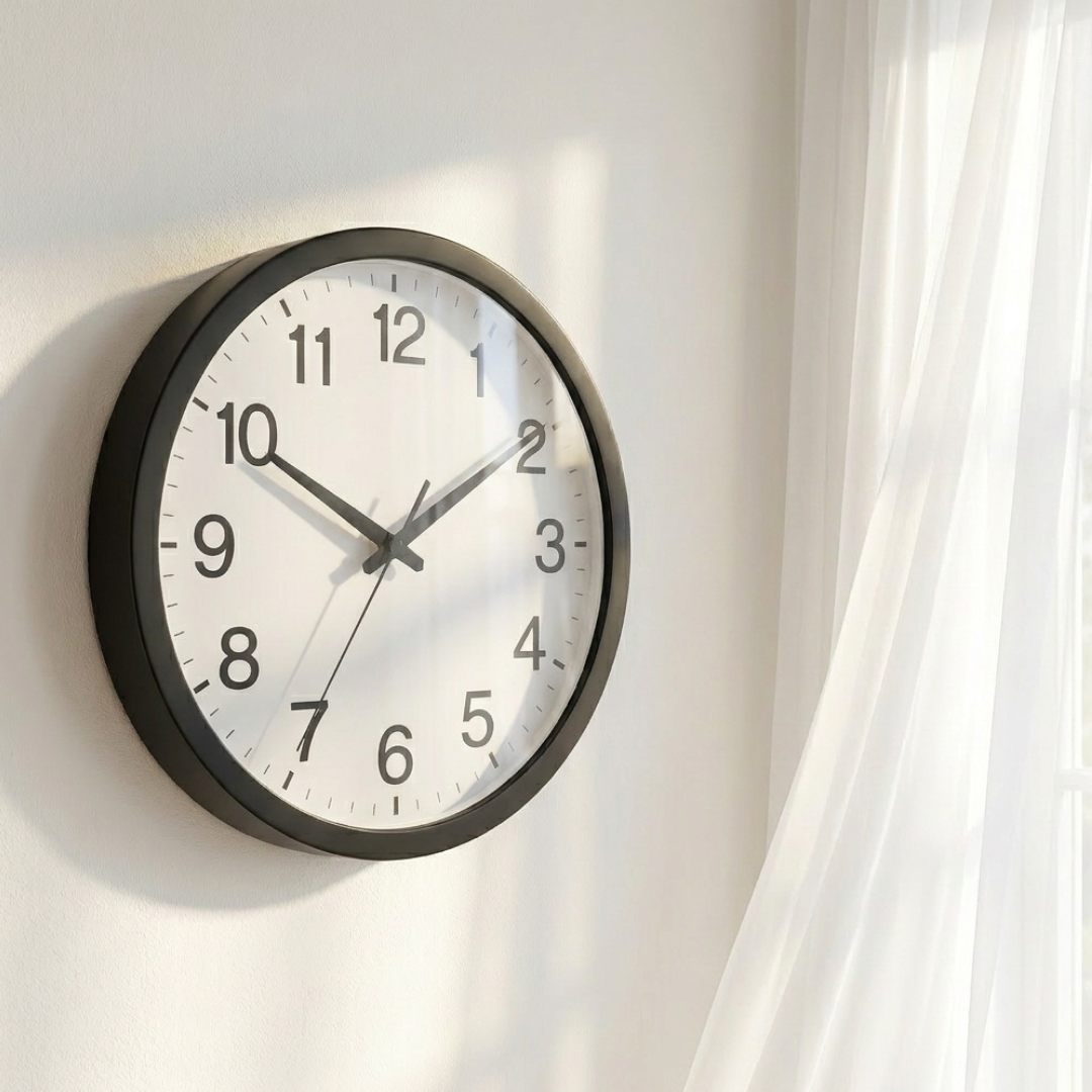 Modern Black Plastic Kitchen Wall Clock