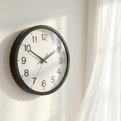 Modern Black Plastic Kitchen Wall Clock