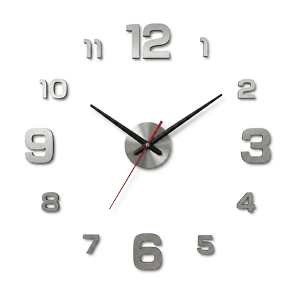 Large 3D Acrylic Wall Clock (DIY Sticker)