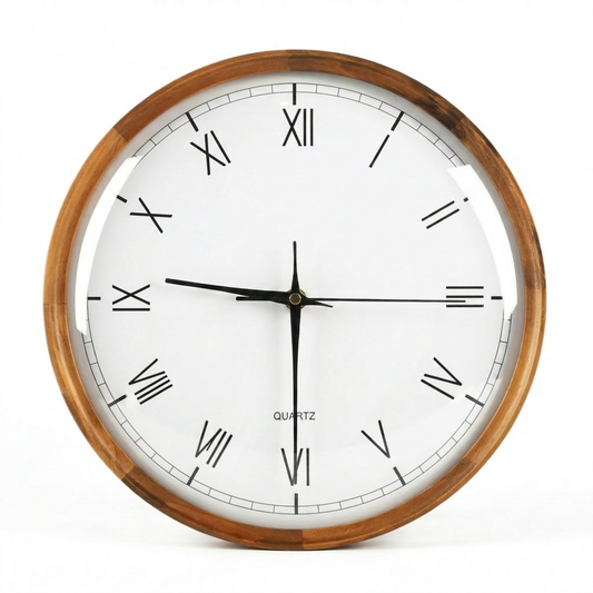 Modern Round Wooden Kitchen Wall Clock
