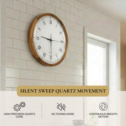 Modern Round Wooden Kitchen Wall Clock