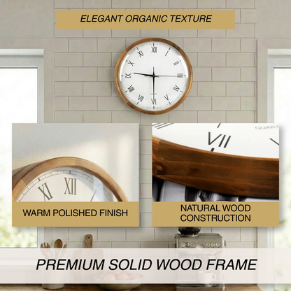Modern Round Wooden Kitchen Wall Clock