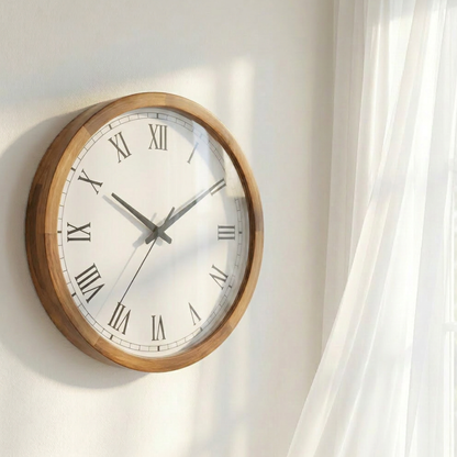 Modern Round Wooden Kitchen Wall Clock