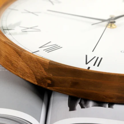 Modern Round Wooden Kitchen Wall Clock