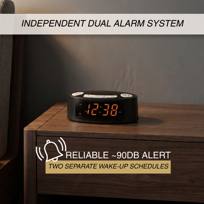 AM/FM Dual Radio Alarm Clock