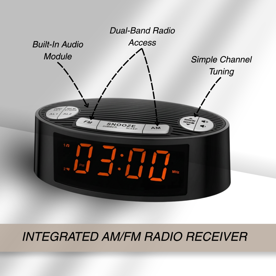 AM/FM Dual Radio Alarm Clock
