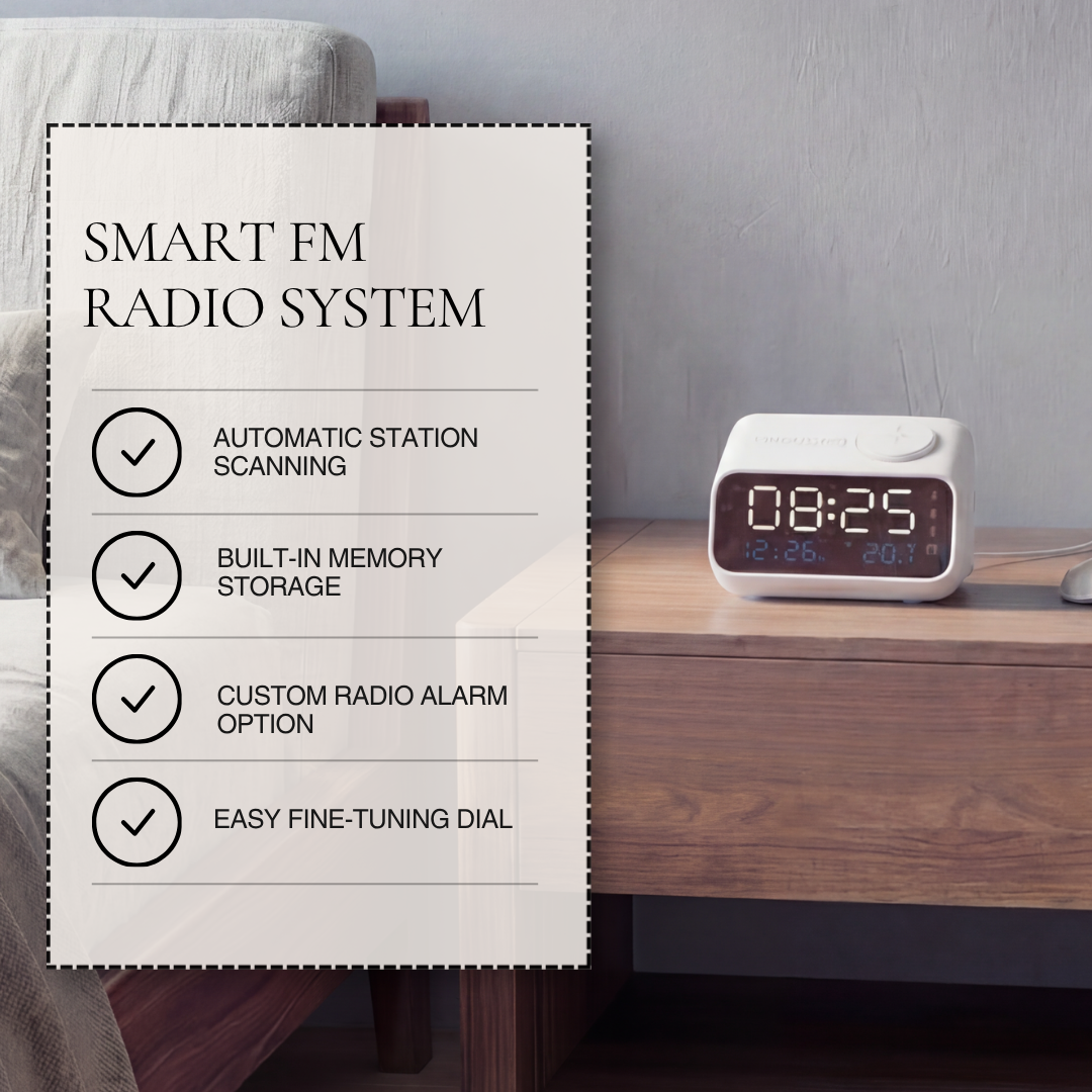 Rechargeable FM Radio Alarm Clock