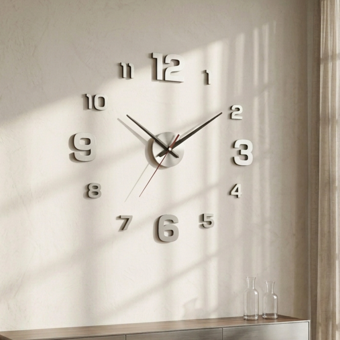 Large 3D Acrylic Wall Clock (DIY Sticker)