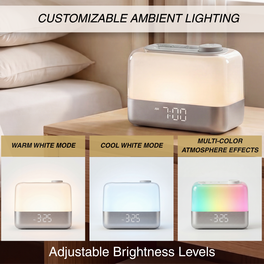 Modern Minimalist Sunrise Wake-Up Light Alarm Clock