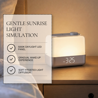Modern Minimalist Sunrise Wake-Up Light Alarm Clock