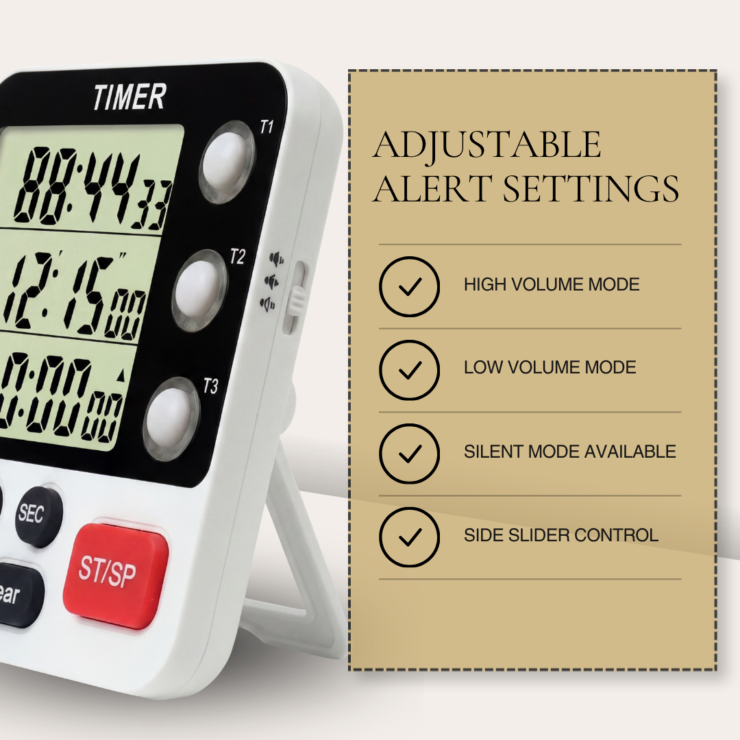 Triple Channel Digital Kitchen Timer