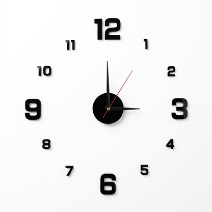 Large 3D Acrylic Wall Clock (DIY Sticker)