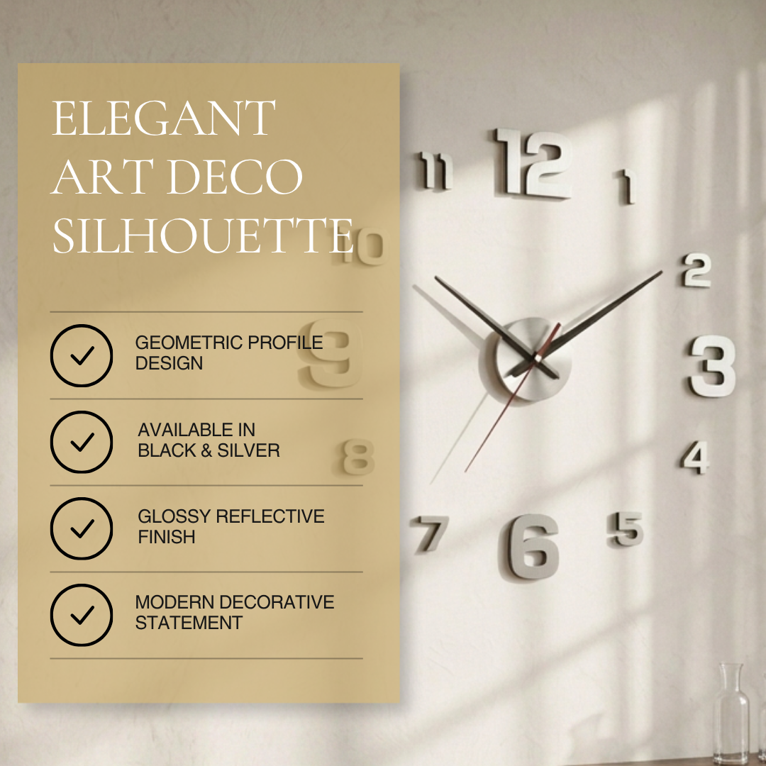 Large 3D Acrylic Wall Clock (DIY Sticker)