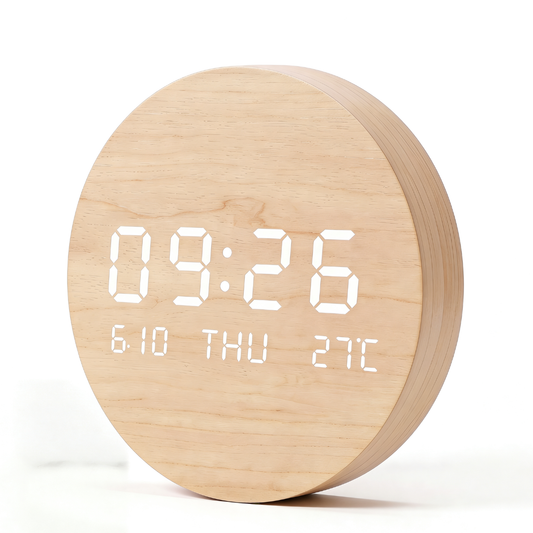 Minimalist Nordic Wooden Digital Wall Clock