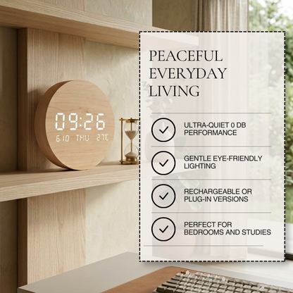 Minimalist Nordic Wooden Digital Wall Clock
