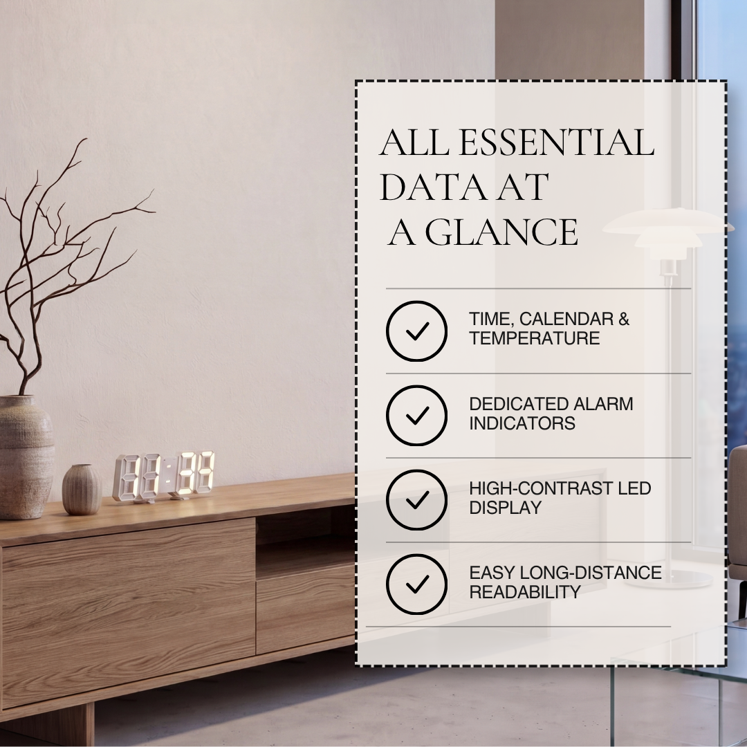Modern 3D Digital LED Wall & Desk Clock