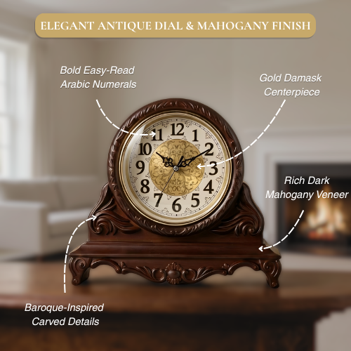 Vintage Wooden Mantel Clock