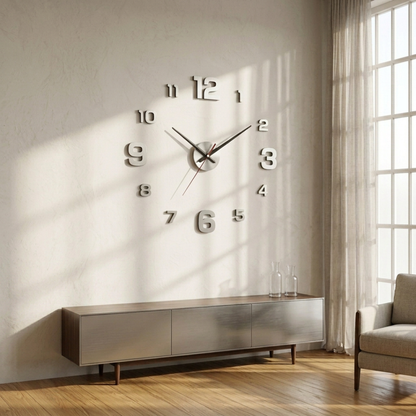 Large 3D Acrylic Wall Clock (DIY Sticker)
