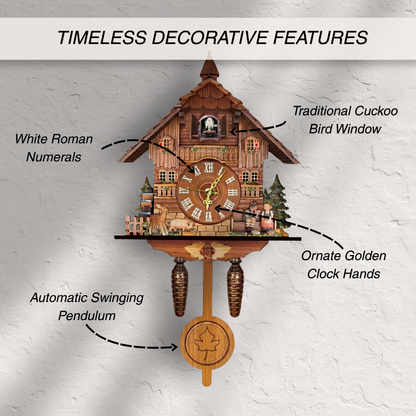 Creative Wooden Cuckoo Wall Clock