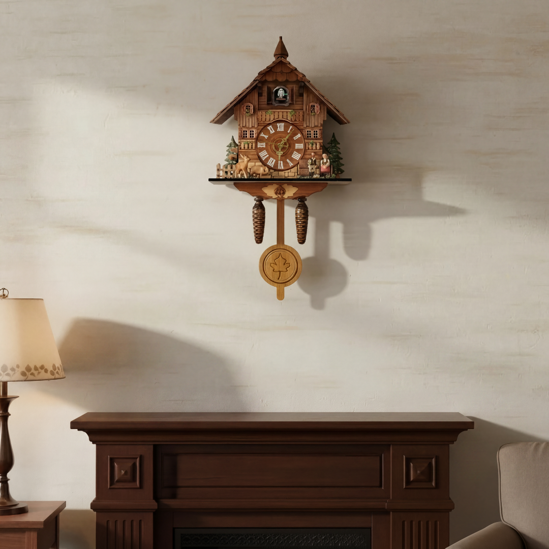 Creative Wooden Cuckoo Wall Clock