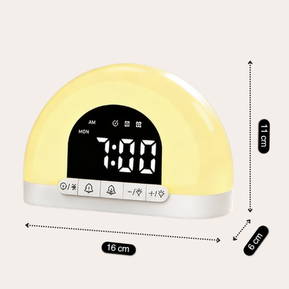 Semi-Circular Sunrise Wake Up Light Alarm Clock