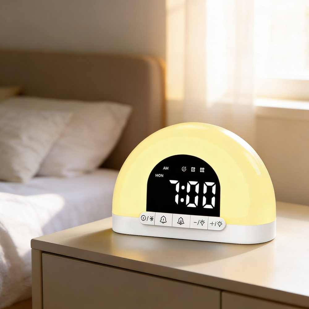 Semi-Circular Sunrise Wake Up Light Alarm Clock