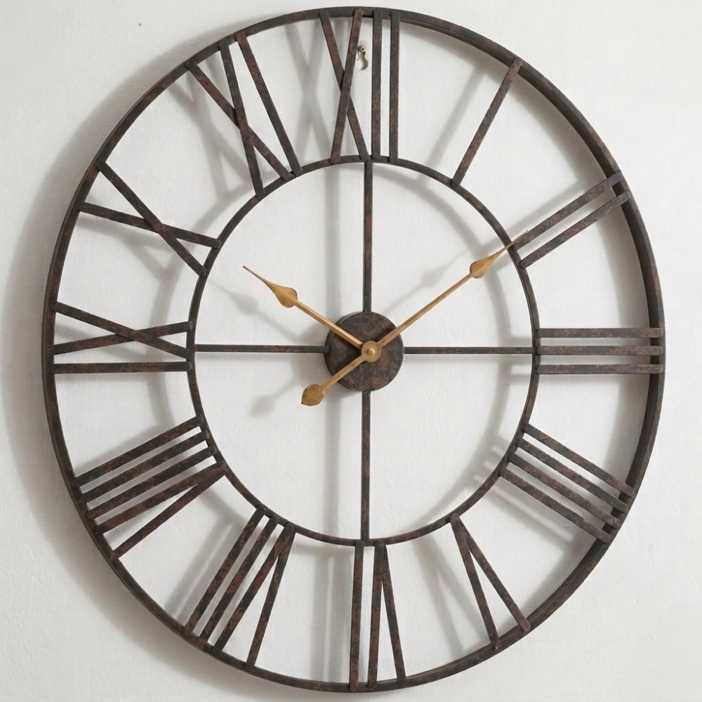Industrial Large Iron Wall Clock