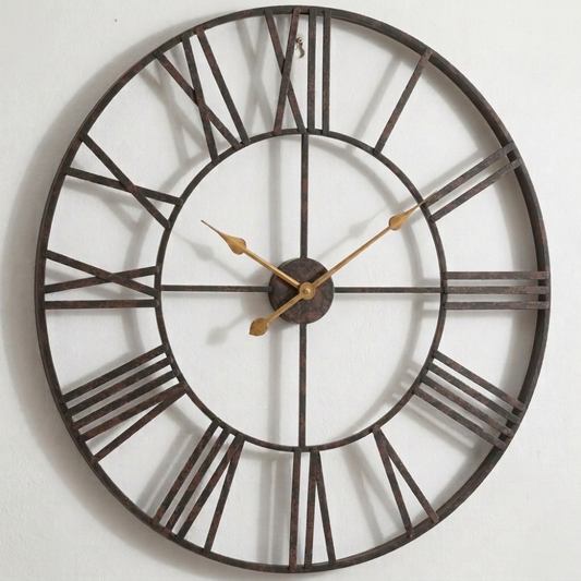 Industrial Large Iron Wall Clock