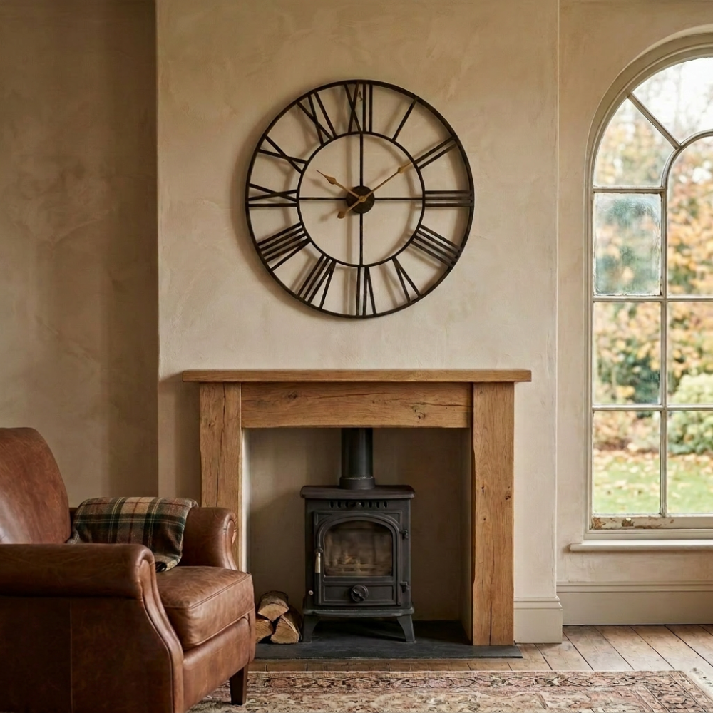 Industrial Large Iron Wall Clock