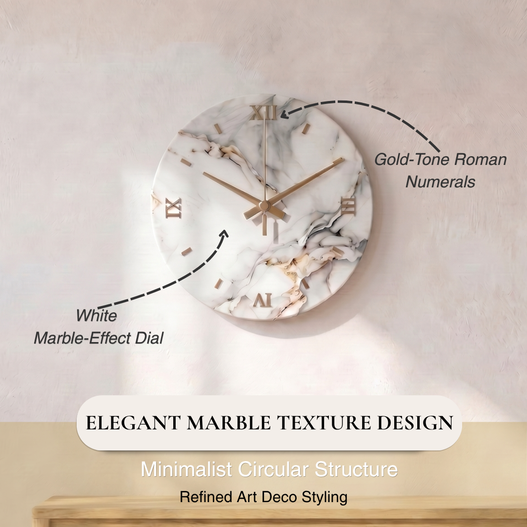 Modern Marble Effect Wall Clock