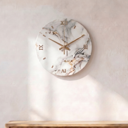 Modern Marble Effect Wall Clock