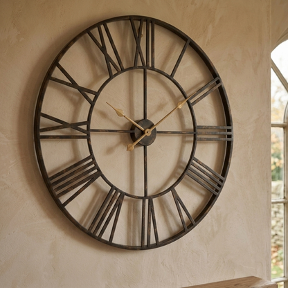 Industrial Large Iron Wall Clock