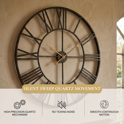 Industrial Large Iron Wall Clock