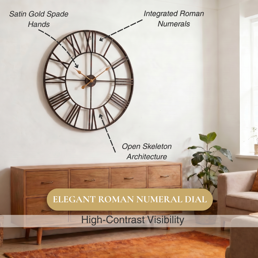 Industrial Large Iron Wall Clock