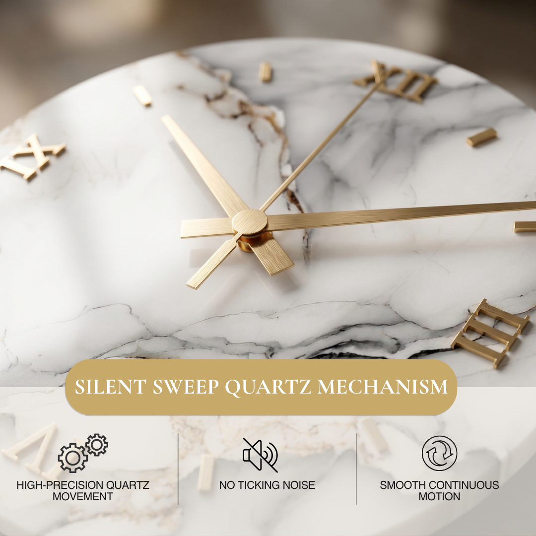 Modern Marble Effect Wall Clock