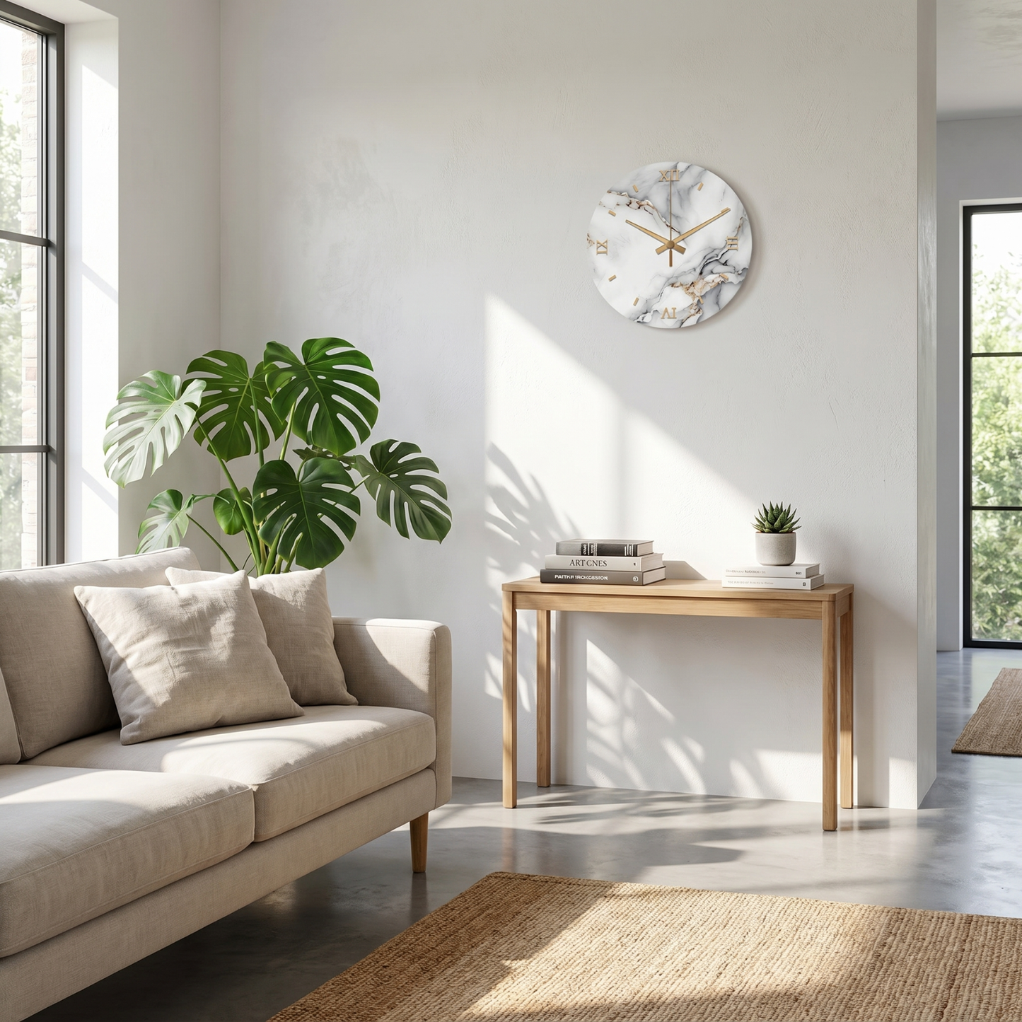 Modern Marble Effect Wall Clock