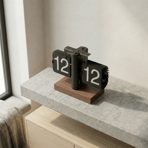 Vintage Mechanical Flip Desk Clock