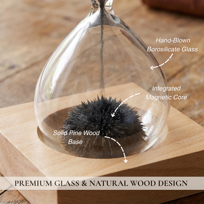 Magnetic Sand Hourglass with Natural Wooden Stand